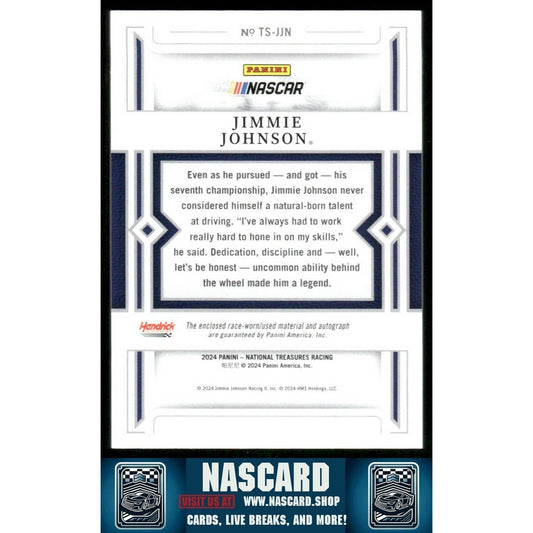 2024 National Treasures Treasured Swatches Holo Gold Jimmie Johnson /10 - NASCARD.shop