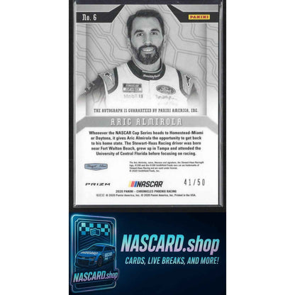 2020 Panini Chronicles #6 Aric Almirola Phoenix Autographs #/50
