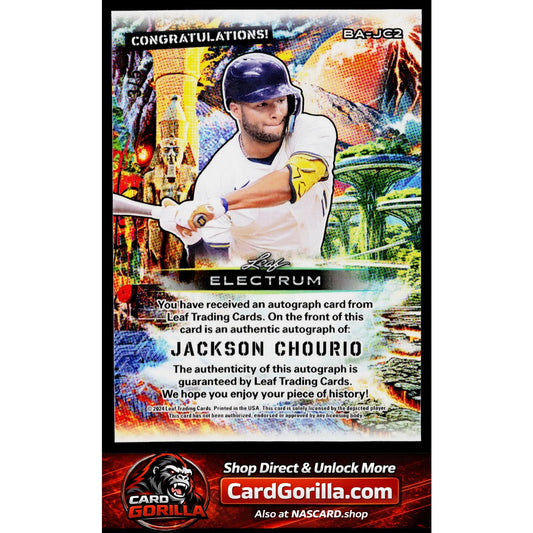 2024 Leaf Electrum #BA-JC2 Jackson Chourio Base Autographs Silver #3/5