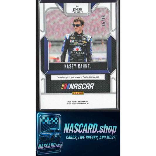 2025 Panini Prizm #SS-KKN Kasey Kahne Sensational Signatures Blue #/49