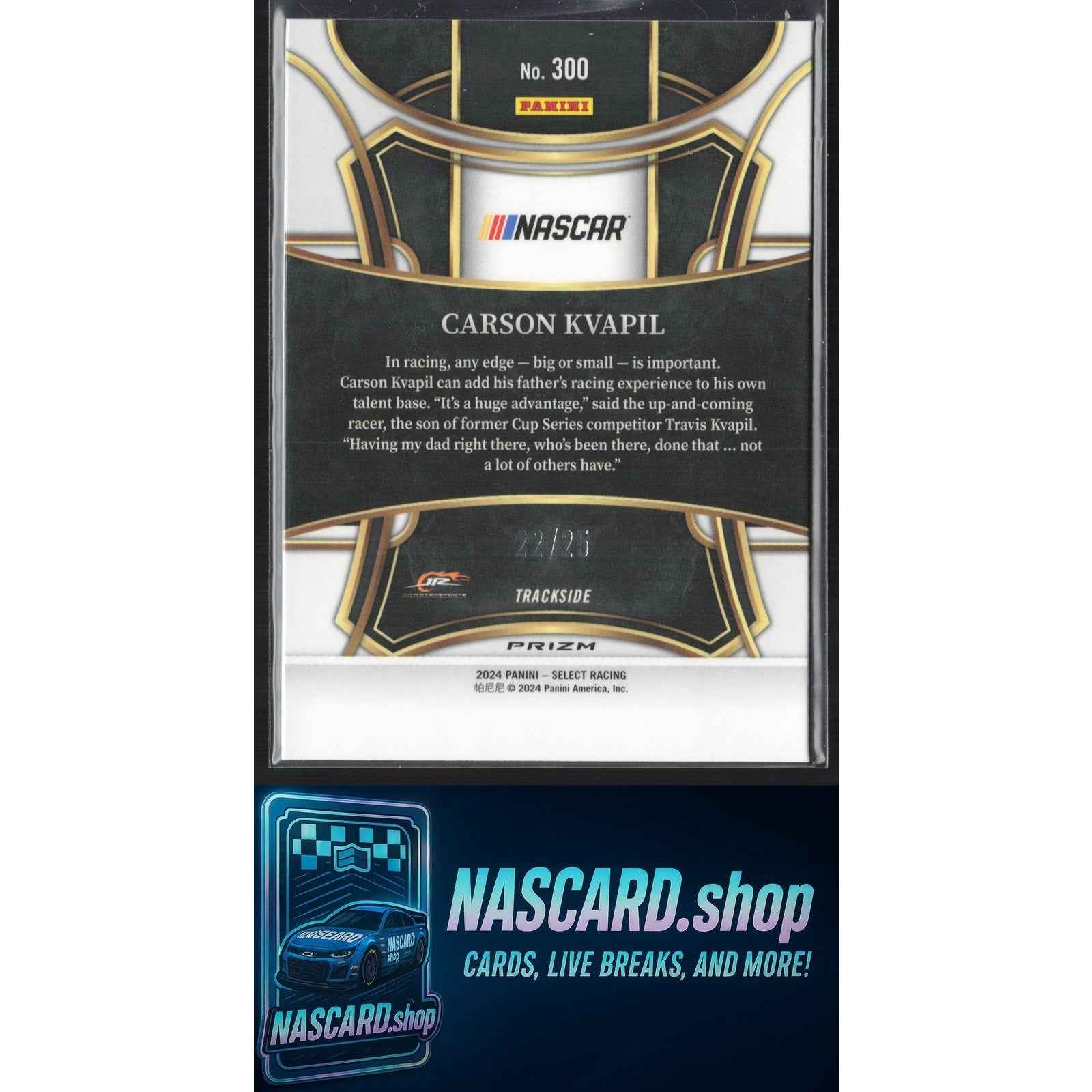 2024 Panini Select #300 Carson Kvapil Red and Blue Prizms #/25 RC