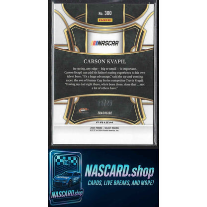 2024 Panini Select #300 Carson Kvapil Red and Blue Prizms #/25 RC