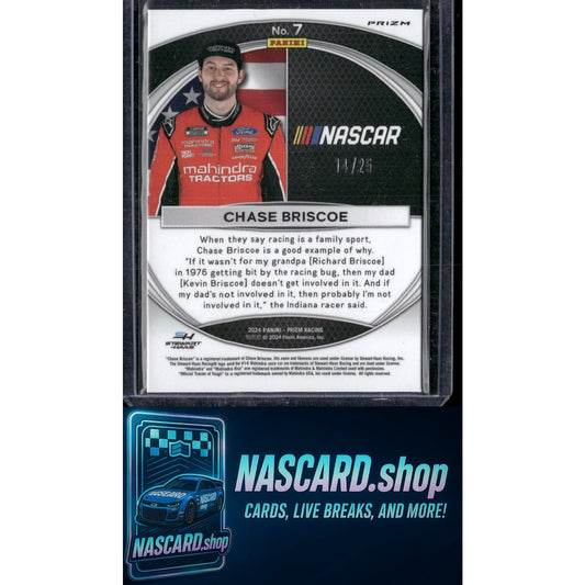 2024 Panini Prizm #7 Chase Briscoe National Pride Green Pulsar #14/25 - NASCARD.shop