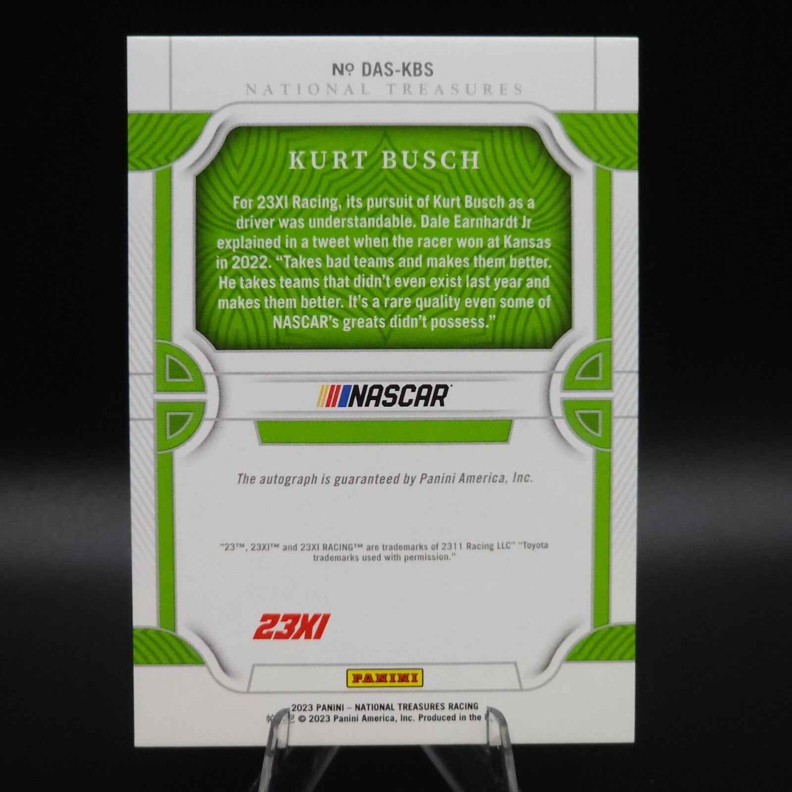 2023 National Treasures Diamond Anniversary Signatures Silver Kurt Busch /15 - NASCARD.shop