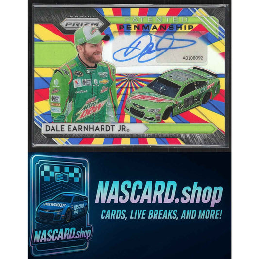 2020 Panini Prizm Dale Earnhardt Jr Patented Penmanship Rainbow Prizm #/24