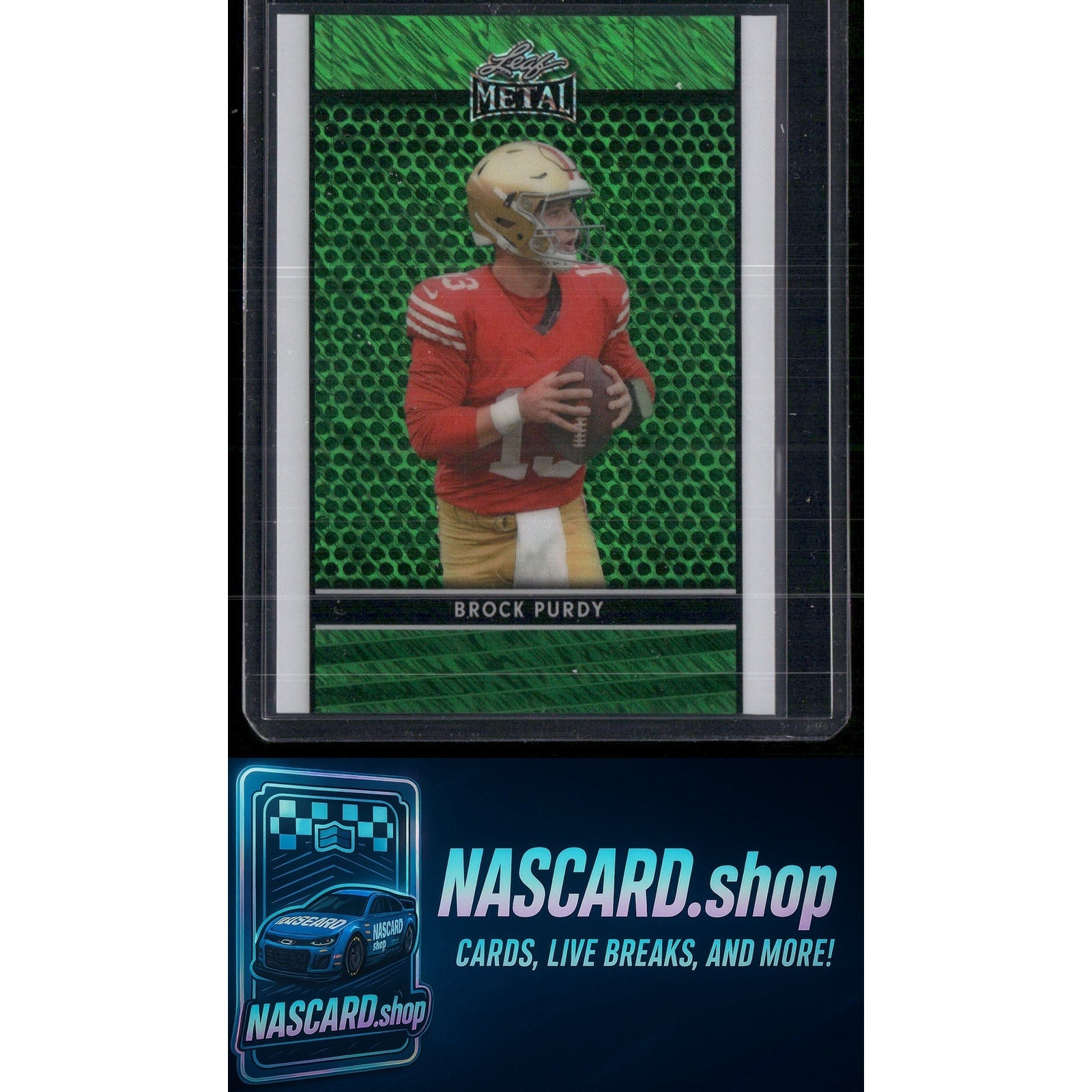 2024 Leaf Metal #NNO Brock Purdy Crystal Green Pre-Production Proofs #1/1 - Card Gorilla