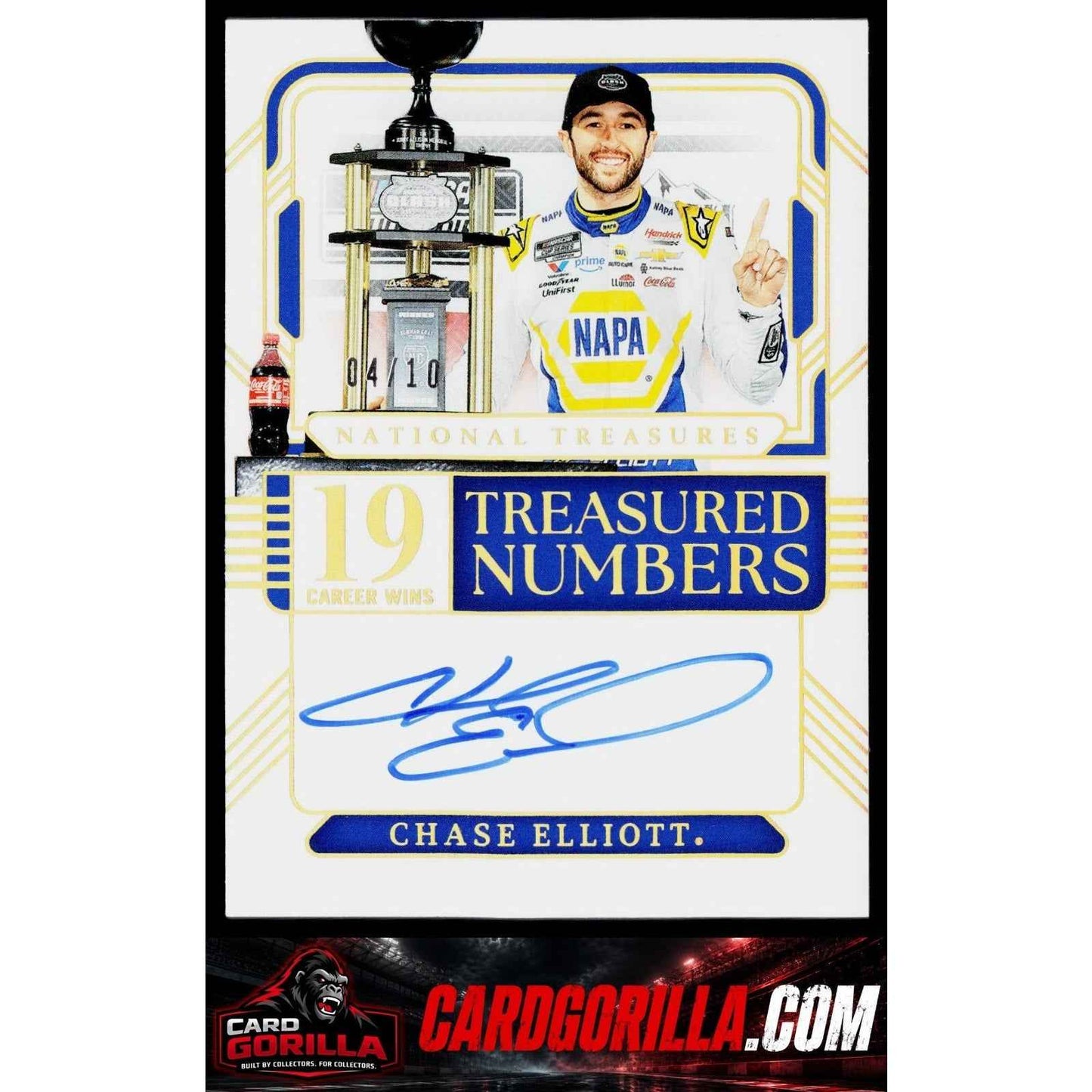 2025 National Treasures Chase Elliott Treasured Numbers Signatures Holo Gold /10