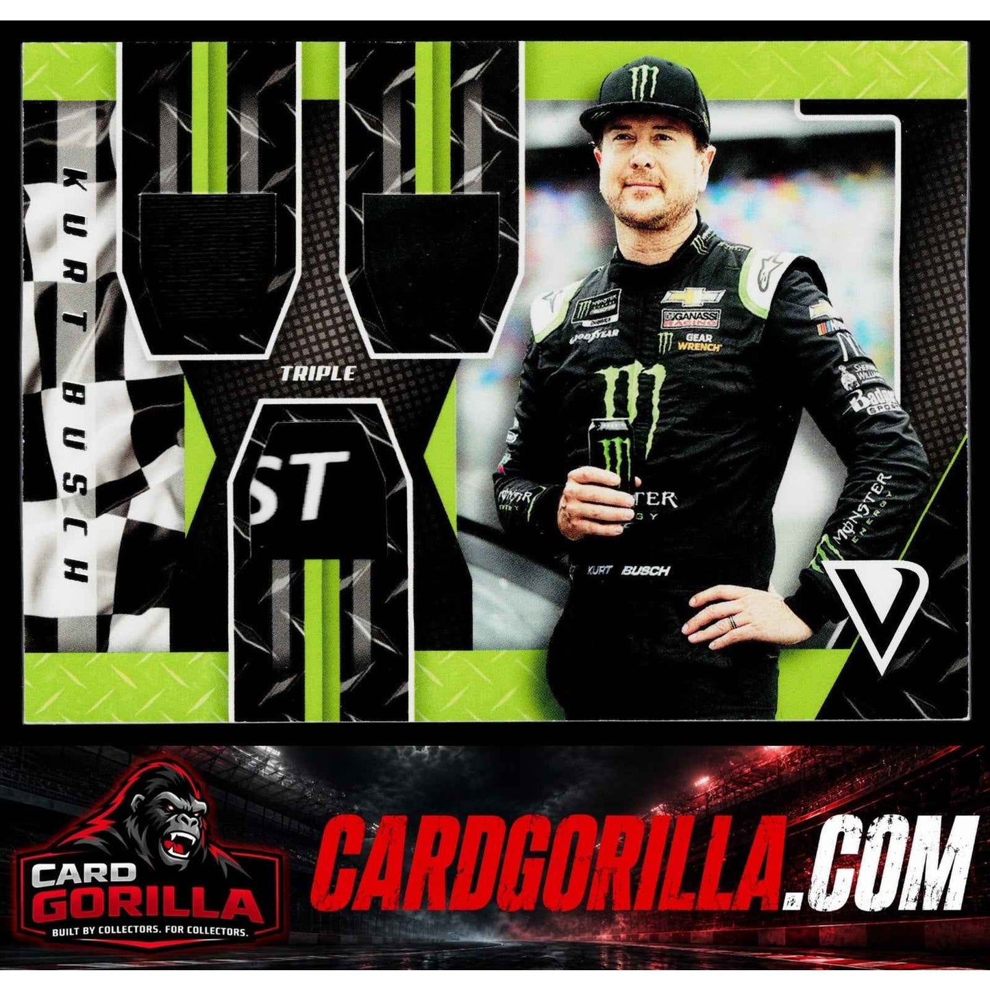 2019 Panini Victory Lane #TS-KU Kurt Busch Triple Swatches