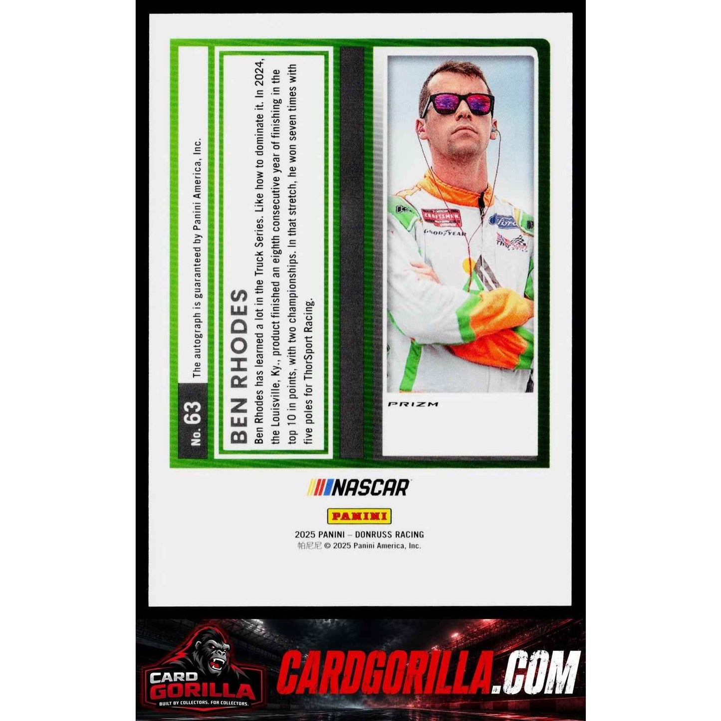 2025 Donruss #63 Ben Rhodes Optic Signatures