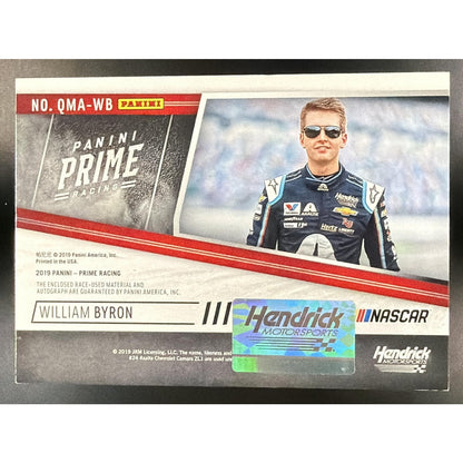 2019 Panini Prime William Byron #QMA-WB Quad Materials Auto Laundry Tags 1/1