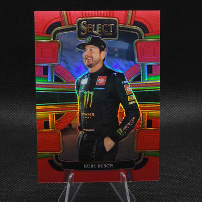 2024 Panini Select Racing Grandstand Red Prizm #37 Kurt Busch 008/149 - NASCARD.shop
