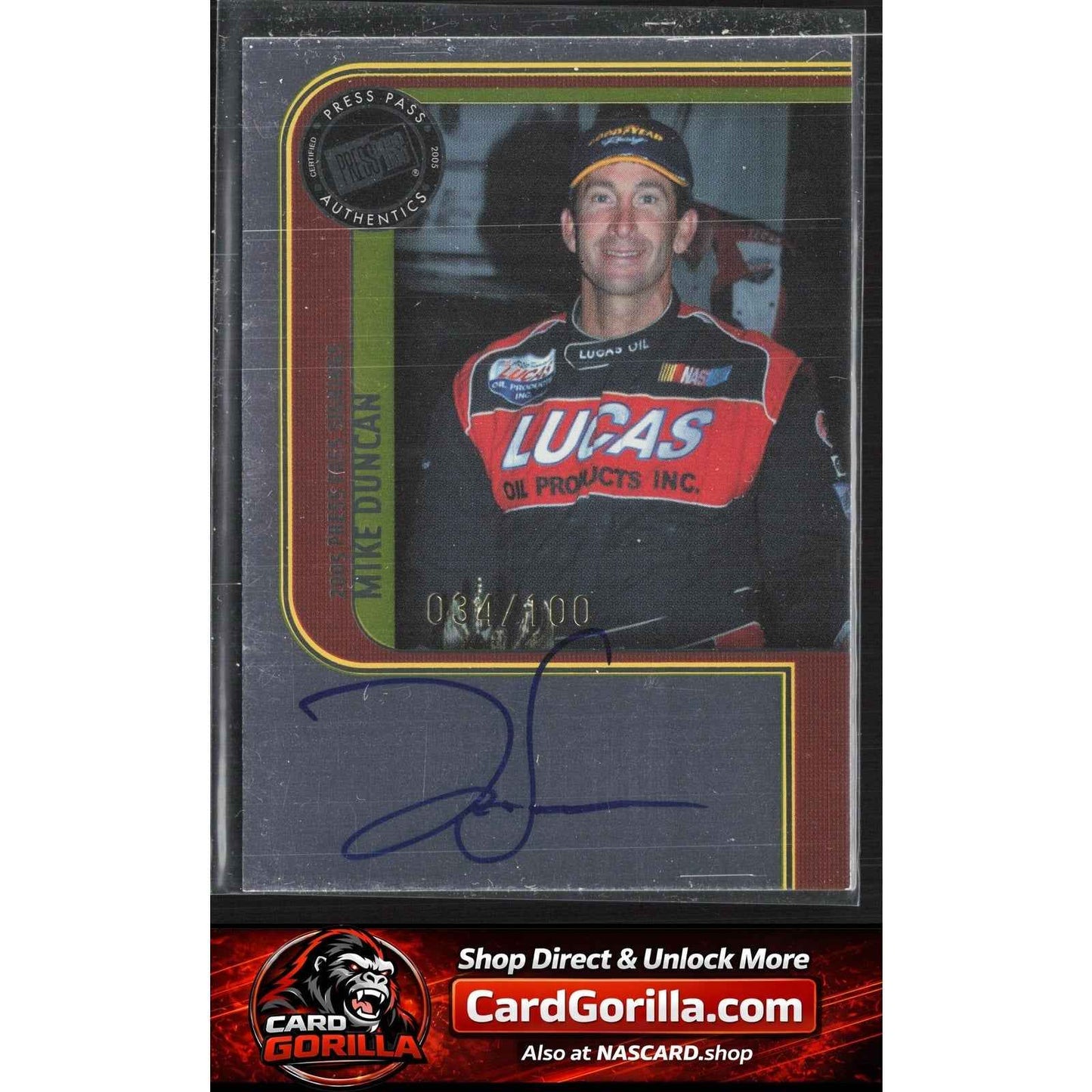 2005 Press Pass #NNO Mike Duncan Signings Platinum #/100