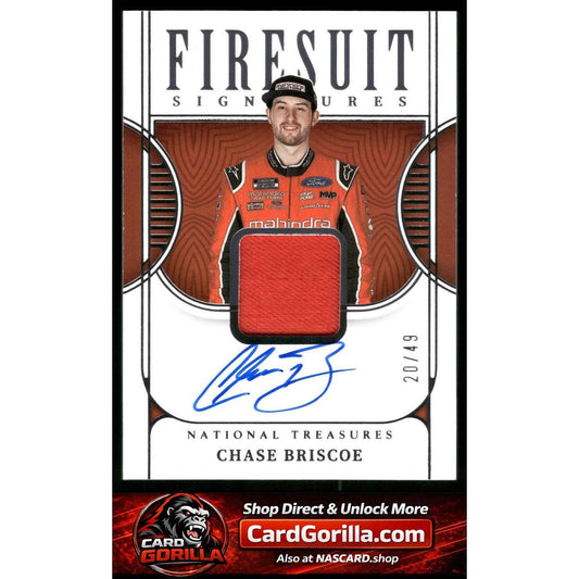 2024 National Treasures Chase Briscoe 2023 Firesuit Signatures Silver #/49