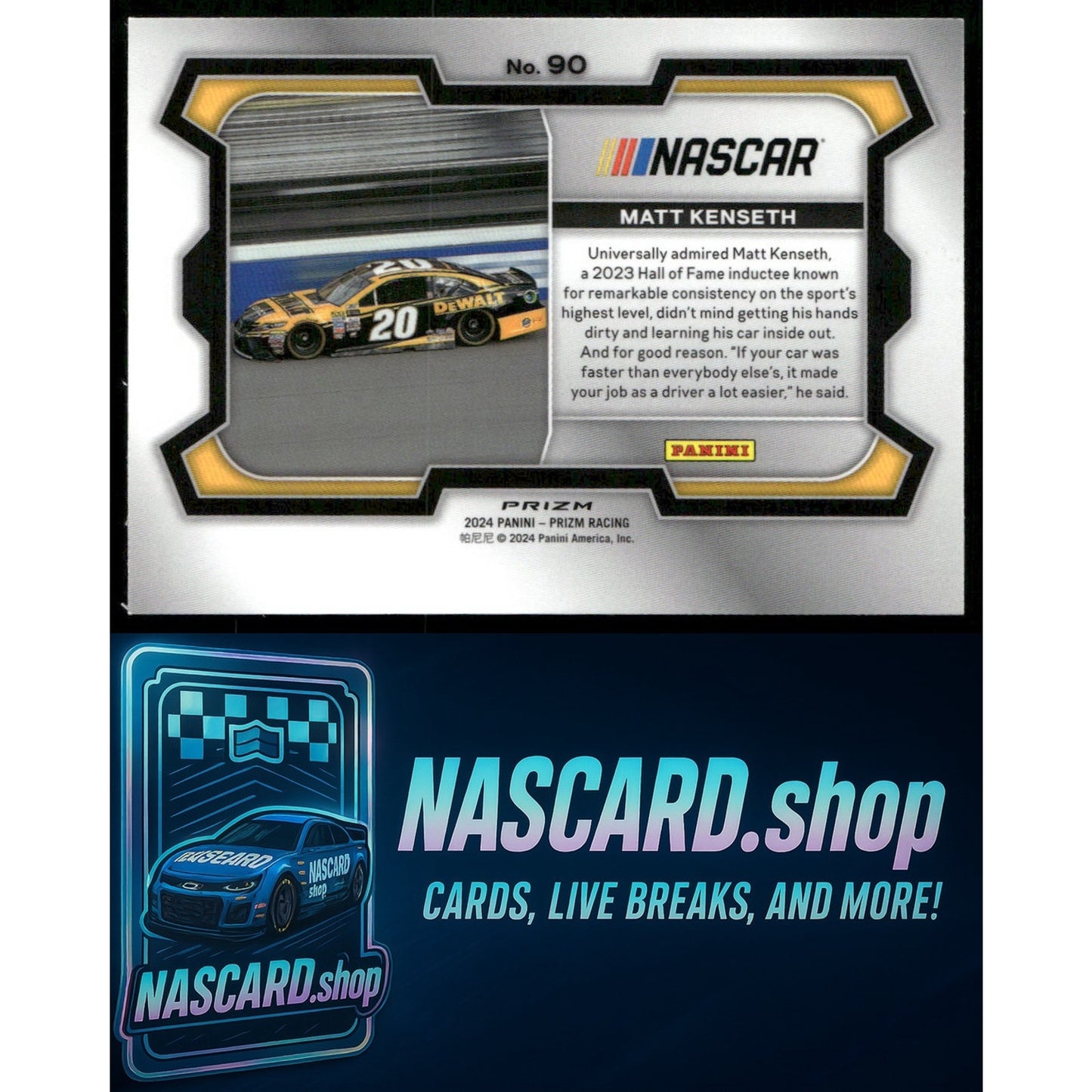 2024 Panini Prizm #90 Matt Kenseth White Sparkle - Card Gorilla