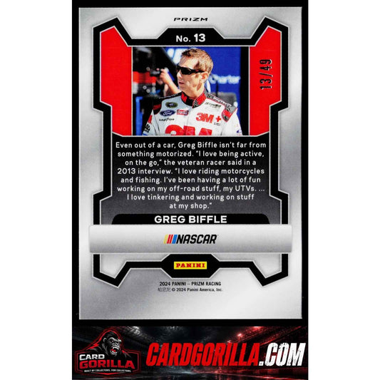 2024 Panini Prizm #13 Greg Biffle Carolina Blue #/49