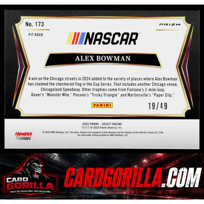 2025 Panini Select #173 Alex Bowman Orange Prizms #/49