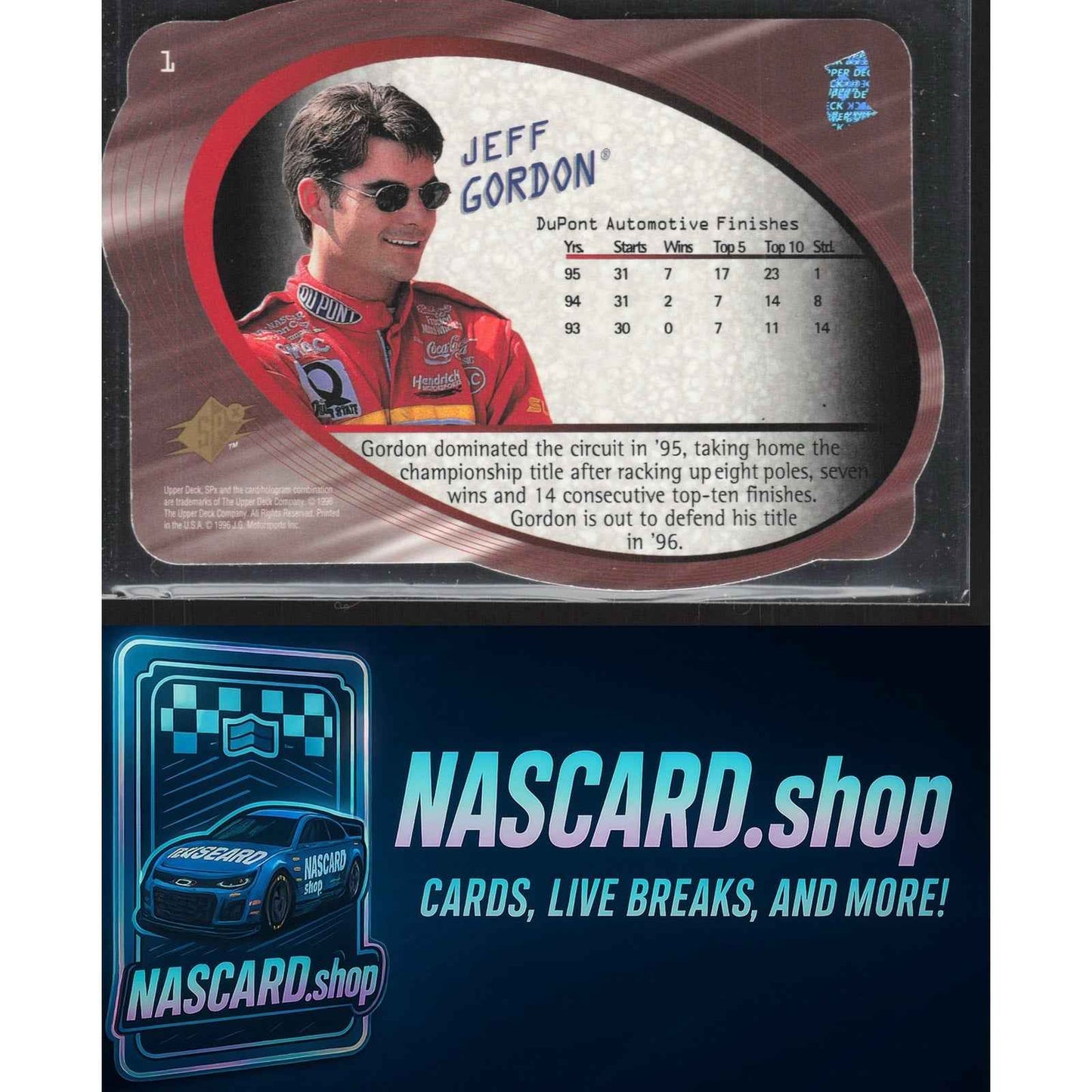 1996 SPx #1 Jeff Gordon Gold
