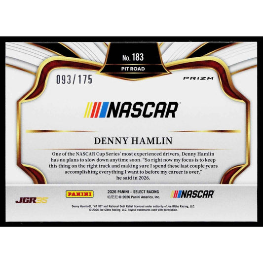2026 Panini Select #183 Denny Hamlin Blue Prizms #/175