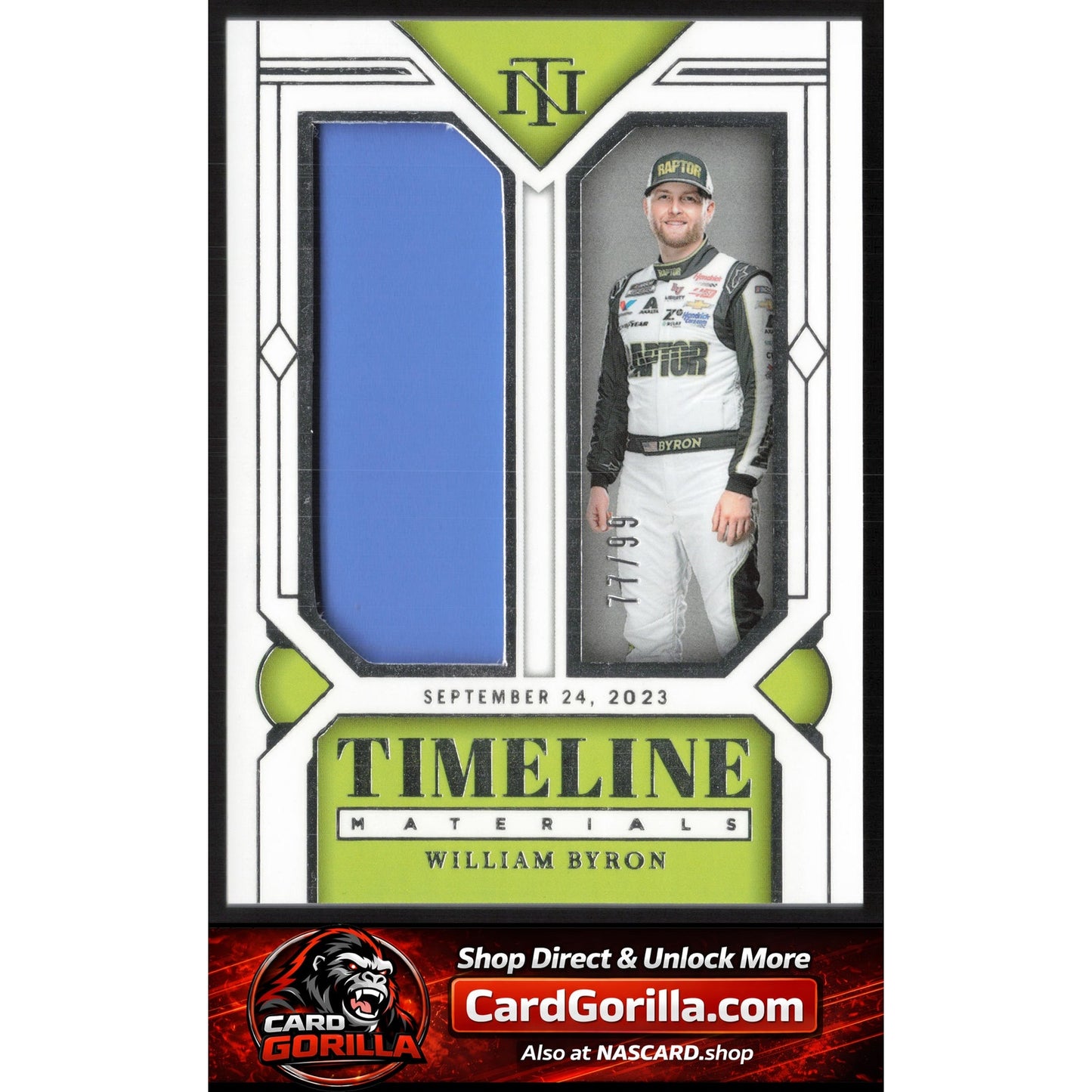 2024 Panini National Treasures #TM-WBR William Byron Timeline Materials #/99