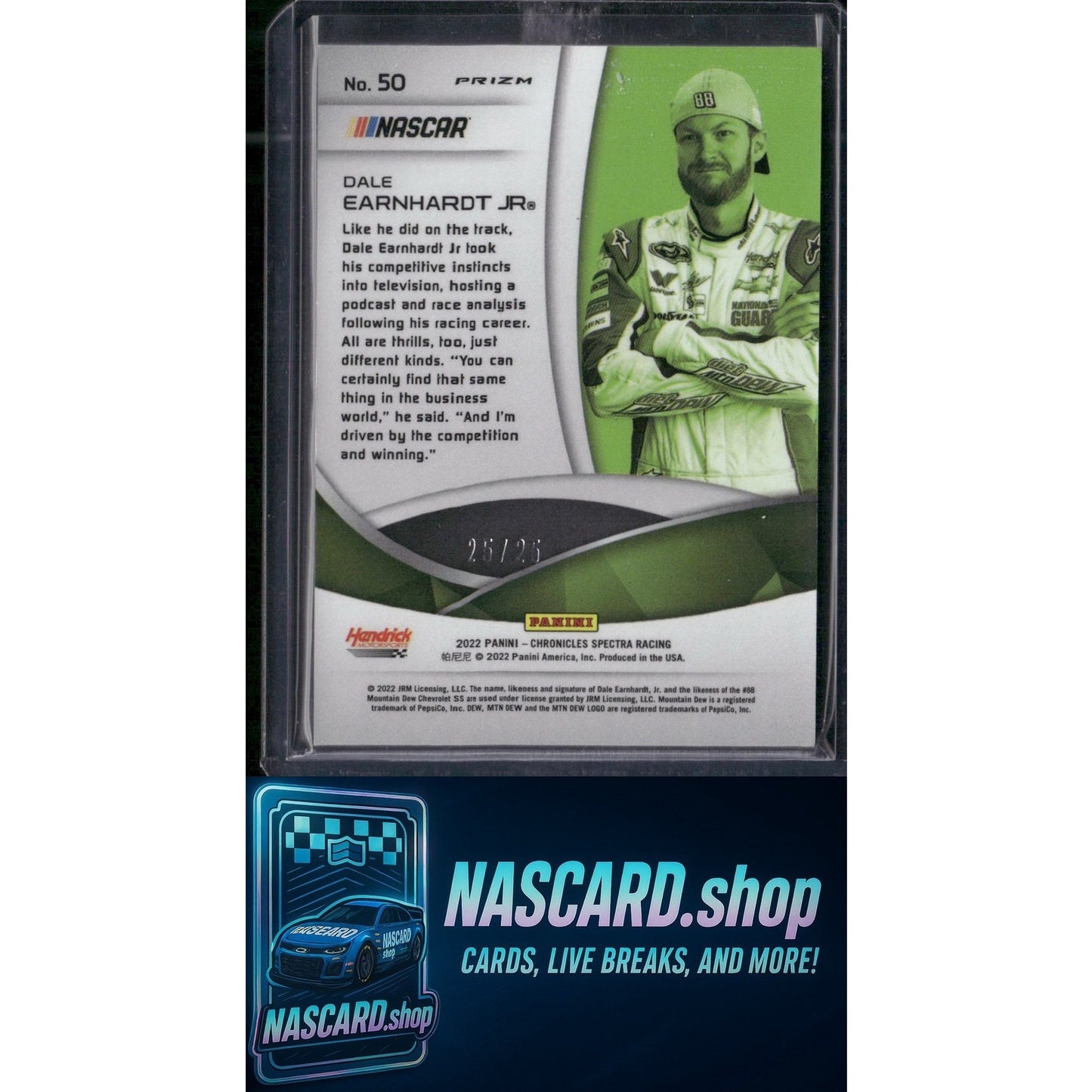 2022 Panini Chronicles #50 Dale Earnhardt Jr. Spectra Meta Pink #25/25 - Card Gorilla