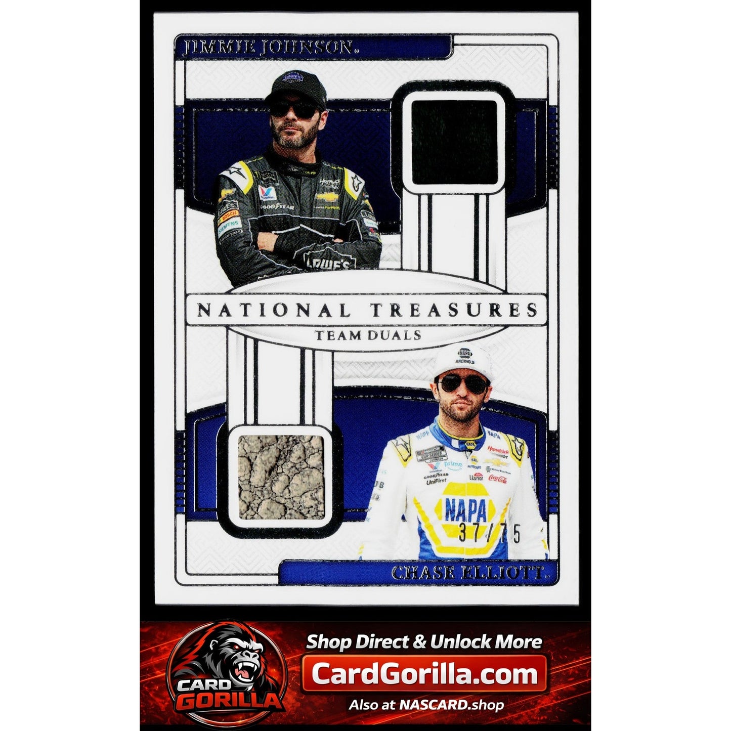 2025 National Treasures Chase Elliott Jimmie Johnson Team Duals #/75