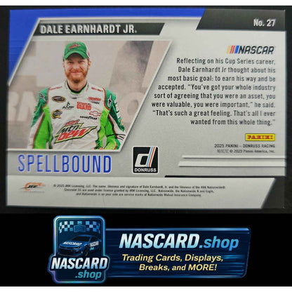 2025 Donruss #27 Dale Earnhardt Jr Spellbound Platinum Diamond #1/1
