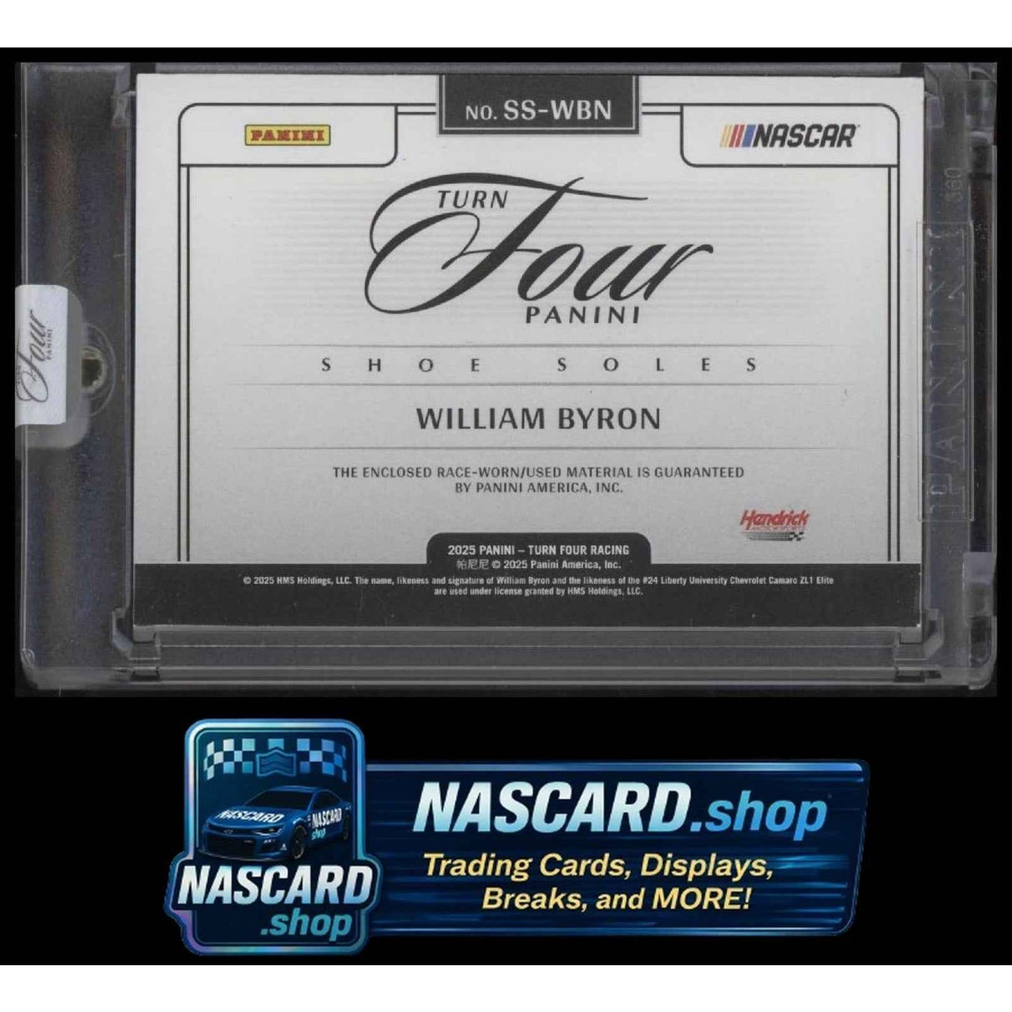 2025 Panini Turn Four #SS-WBN William Byron Shoe Soles #/49