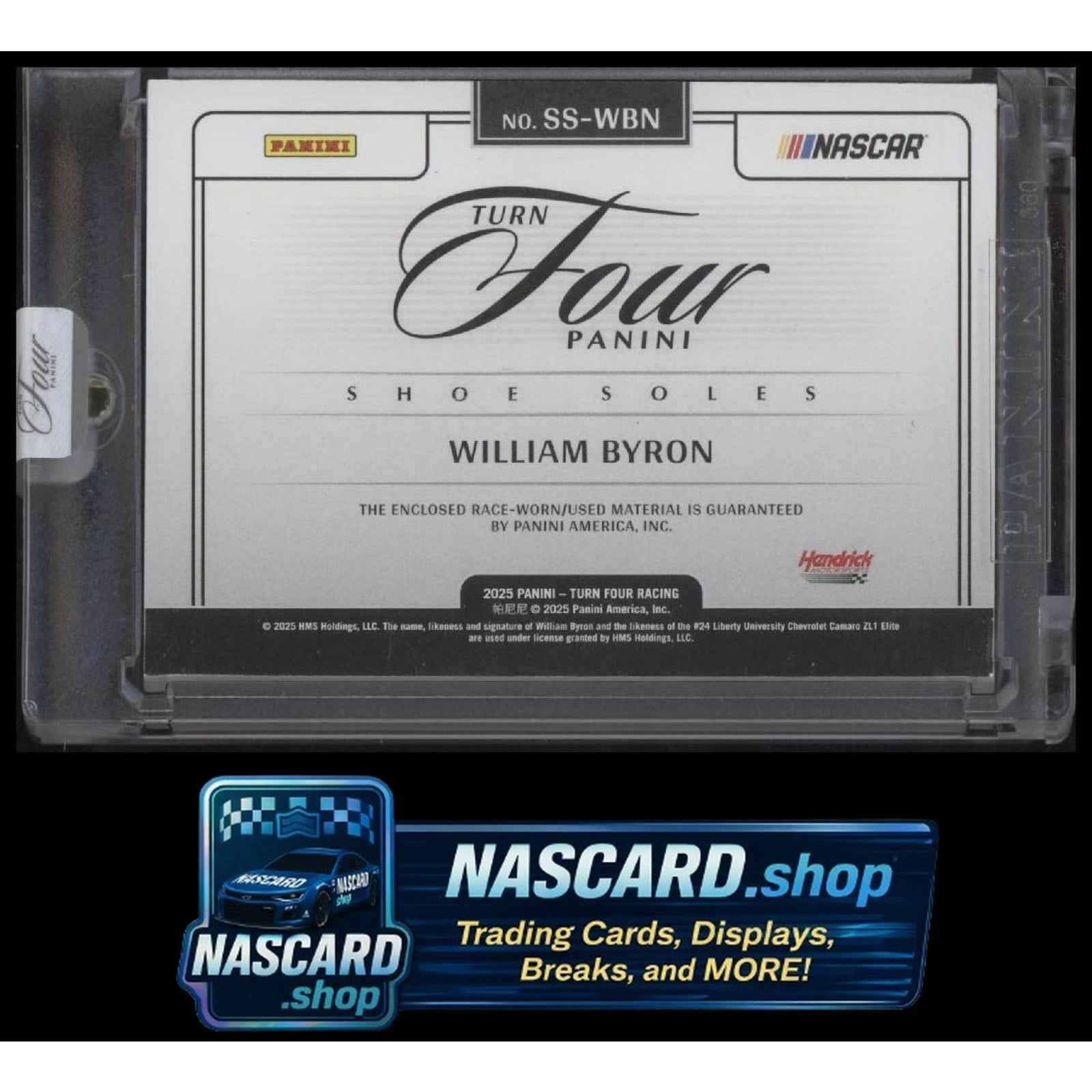 2025 Panini Turn Four #SS-WBN William Byron Shoe Soles #/49