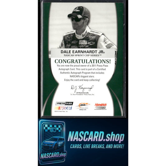 2011 Press Pass Dale Earnhardt Jr. Autographs Bronze #/20 - NASCARD.shop