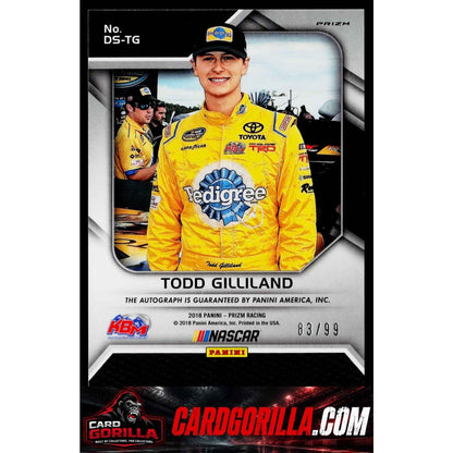 2018 Panini Prizm #DS-TG Todd Gilliland Driver Signatures Green Prizm #/99