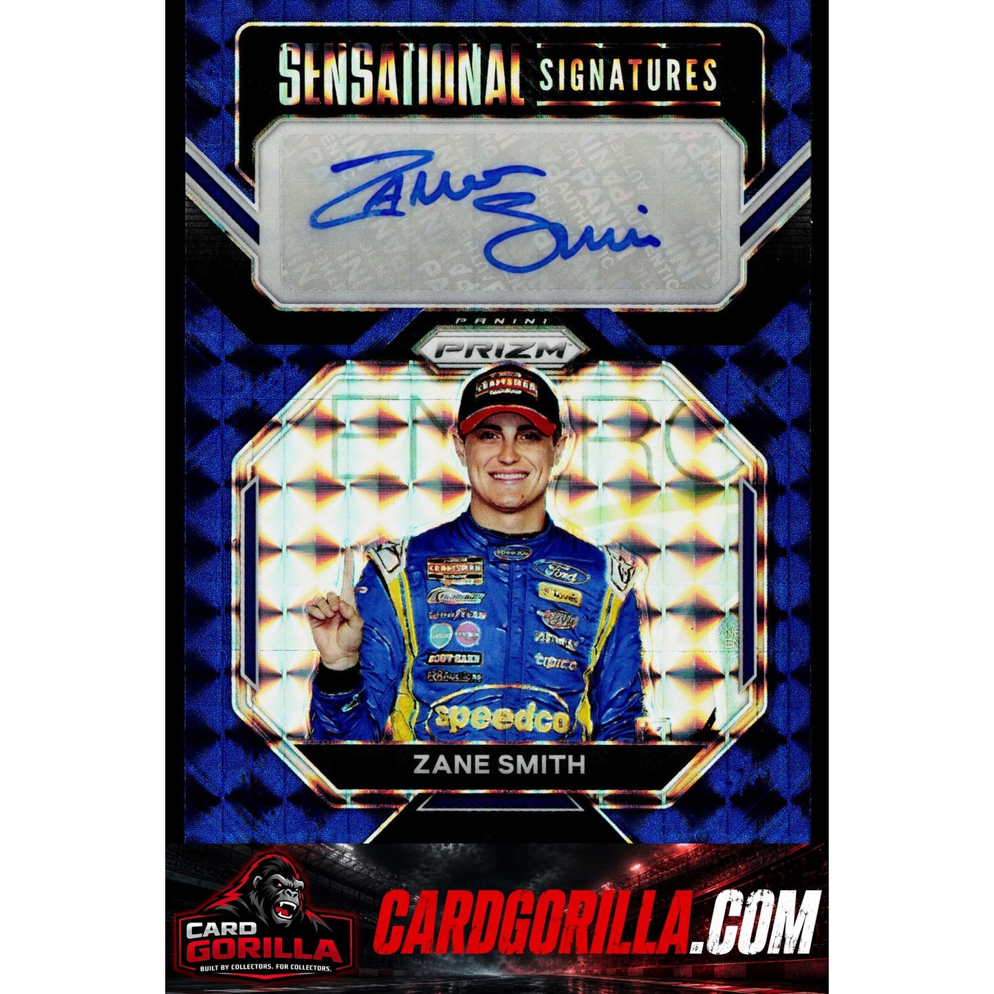2023 Panini Prizm #SEN-ZST Zane Smith Sensational Signatures Reactive Blue #/49