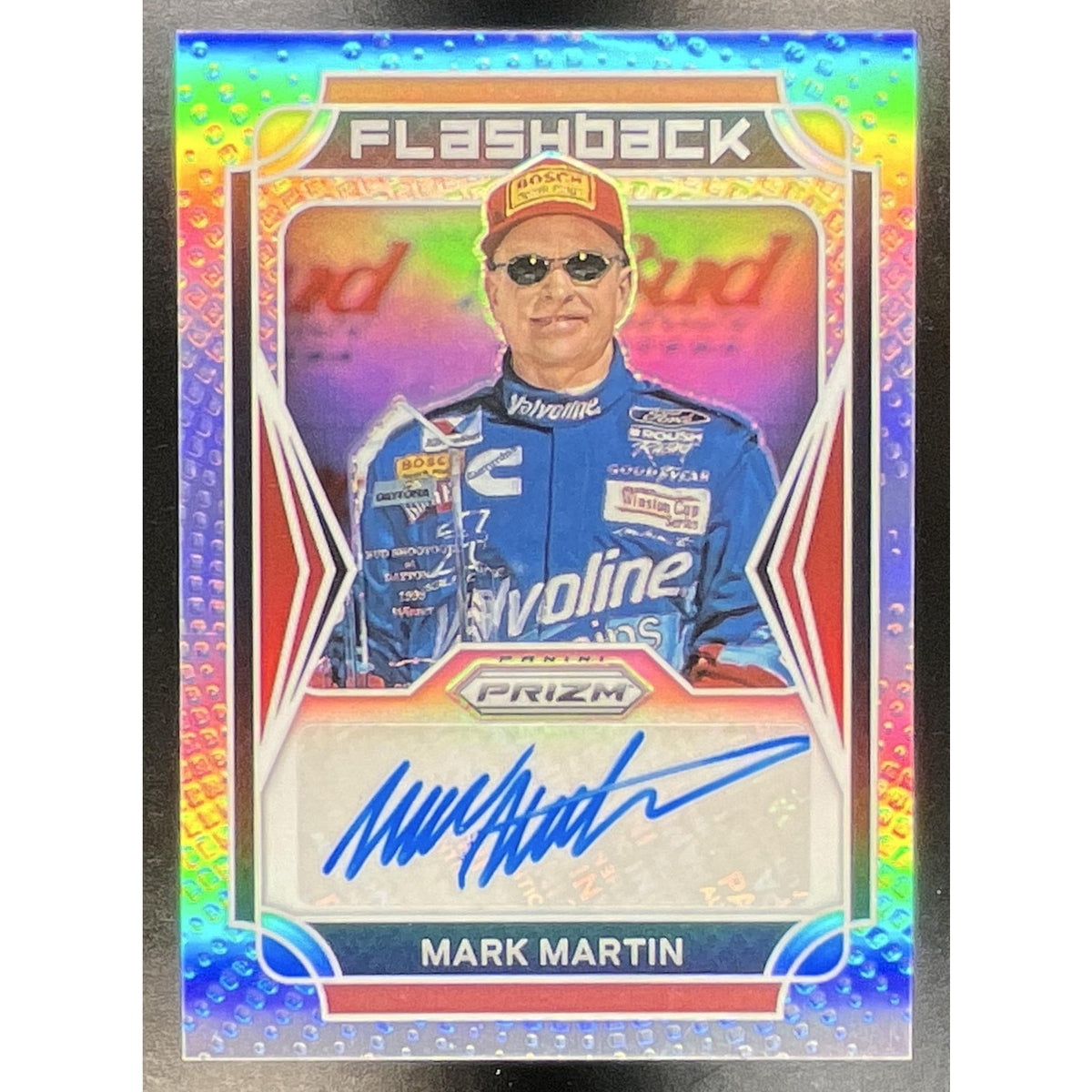 2022 Panini Prizm Mark Martin #FA-MM Flashback Auto Silver
