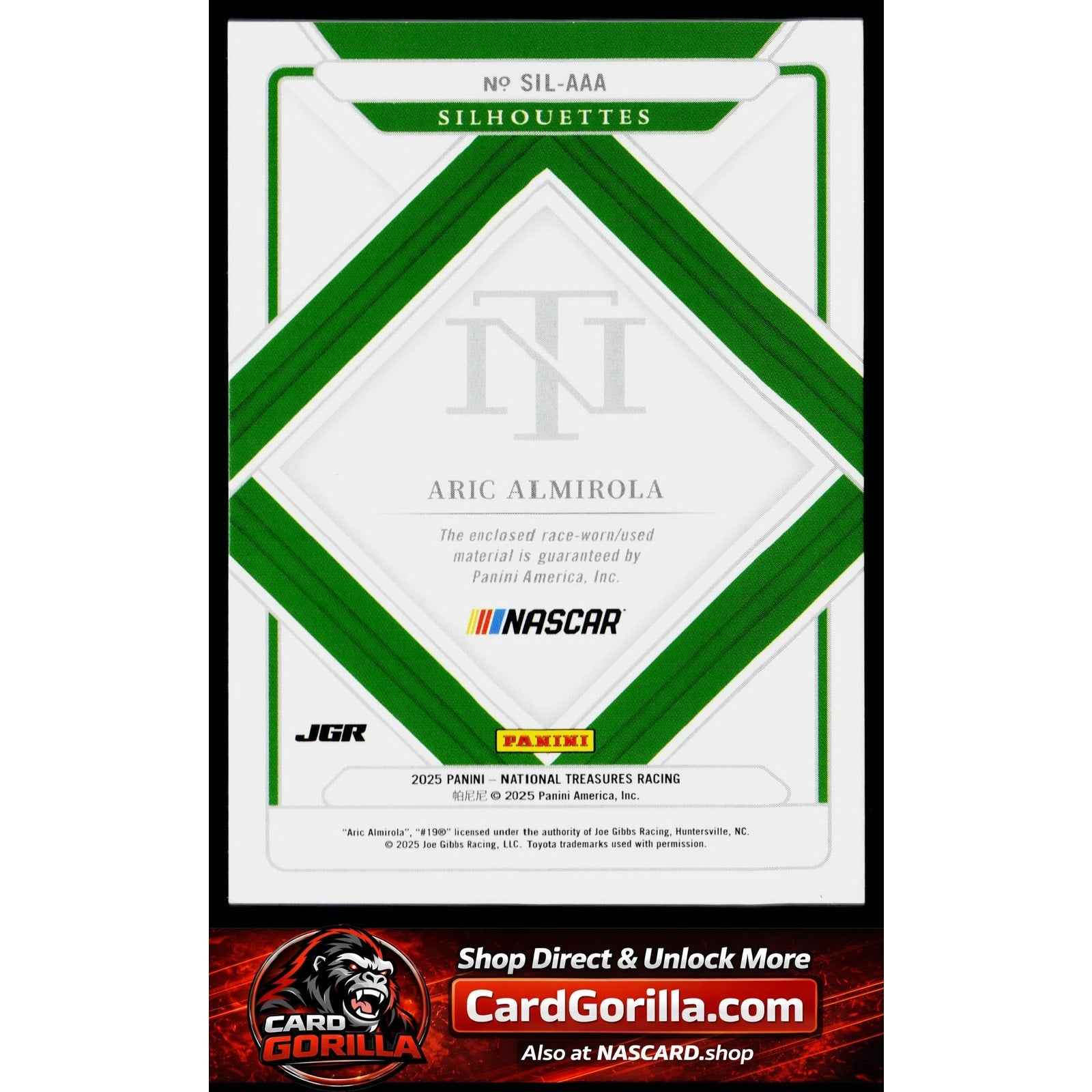 2025 Panini National Treasures #SIL-AAA Aric Almirola Silhouettes Holo Gold #/10