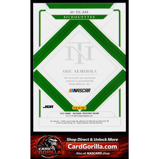 2025 Panini National Treasures #SIL-AAA Aric Almirola Silhouettes Holo Gold #/10