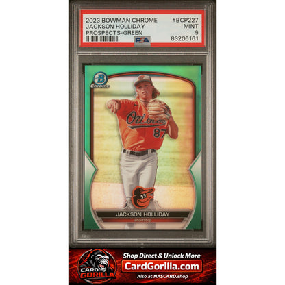 2023 Bowman Chrome Prospects Jackson Holliday Prospects Green Refractor PSA 9