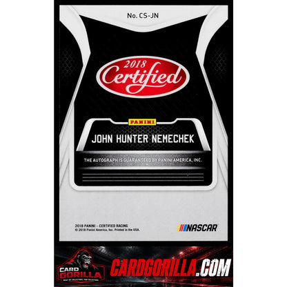 2018 Panini Certified #CS-JN John Hunter Nemechek Certified Signatures Gold #/25
