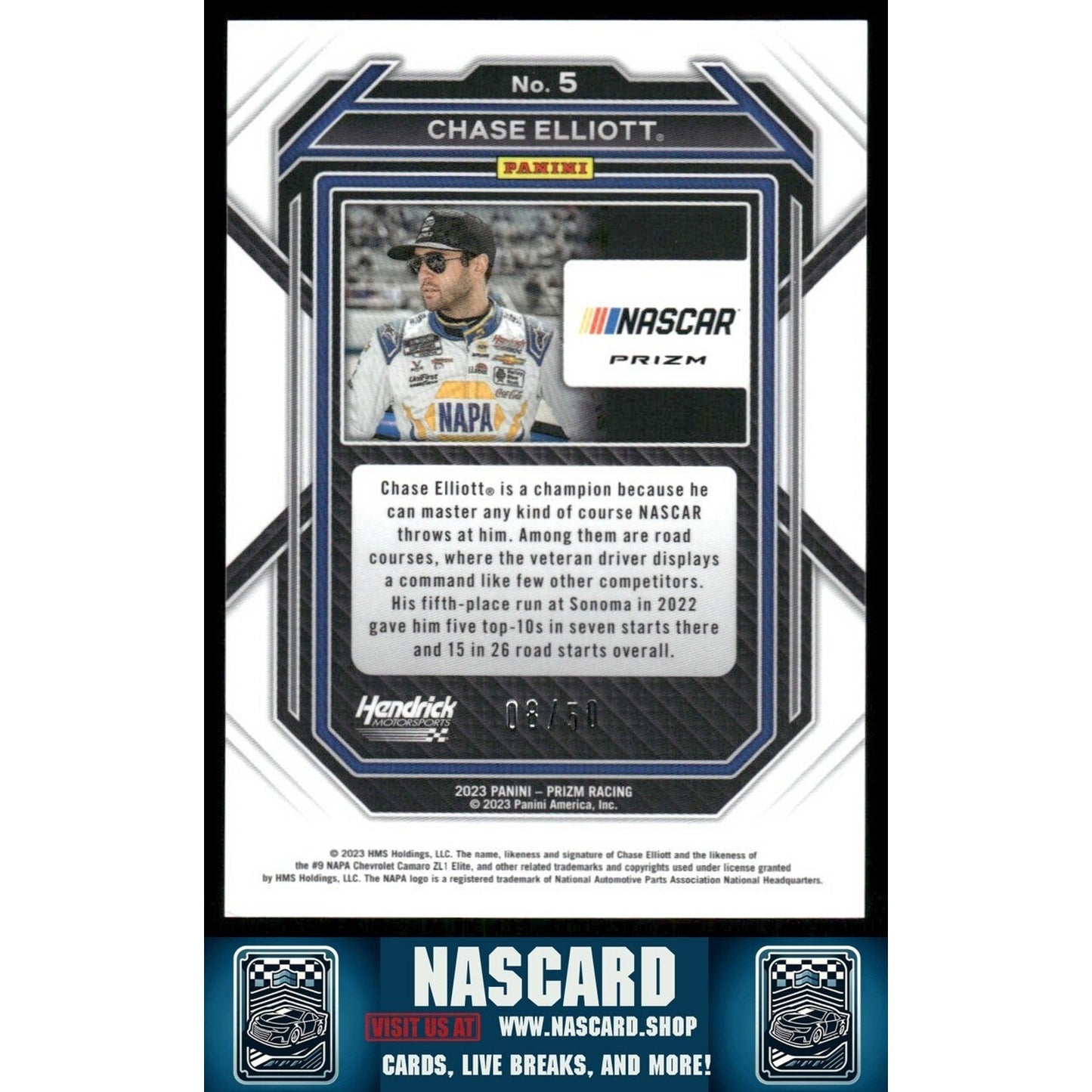 2023 Panini Prizm - Checkered Flag Prizm Chase Elliott #5 /50 - NASCARD.shop