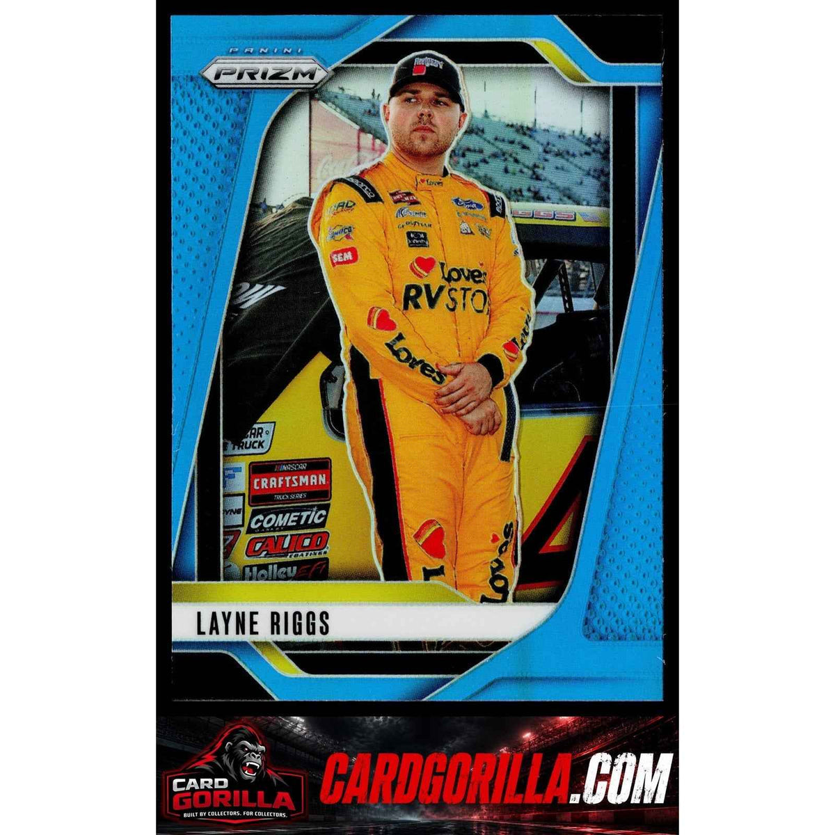 2025 Panini Prizm #44 Layne Riggs Carolina Blue #/49