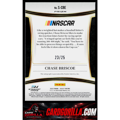 2024 Panini Select #S-CBE Chase Briscoe Signatures Tie-Dye Prizms #/25