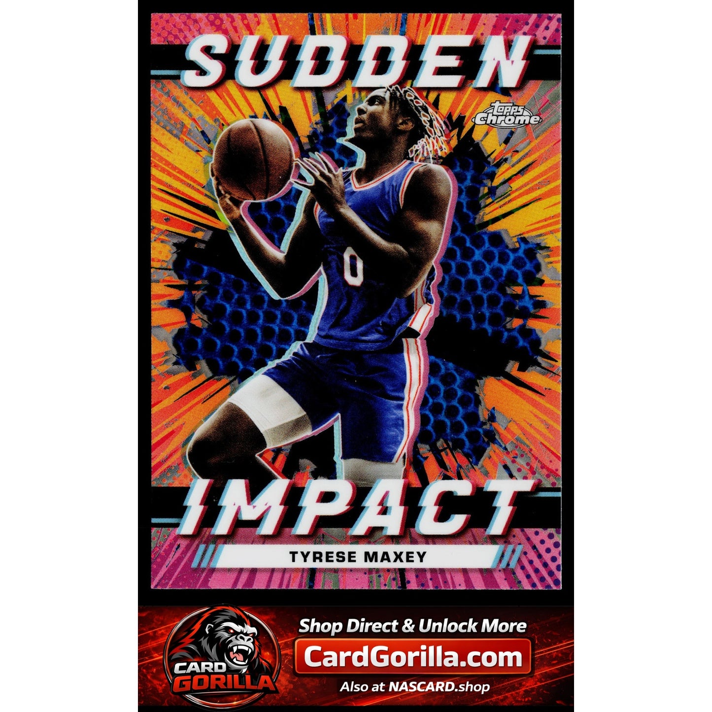 2023-24 Topps Chrome #SI-20 Tyrese Maxey Sudden Impact Refractor Blue Basketball