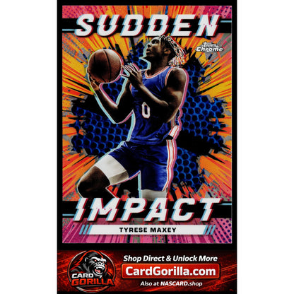 2023-24 Topps Chrome #SI-20 Tyrese Maxey Sudden Impact Refractor Blue Basketball