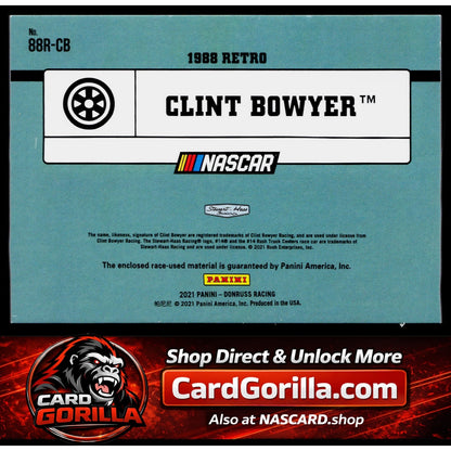2021 Donruss #88R-CB Clint Bowyer Retro 1988 Relics Red #/250