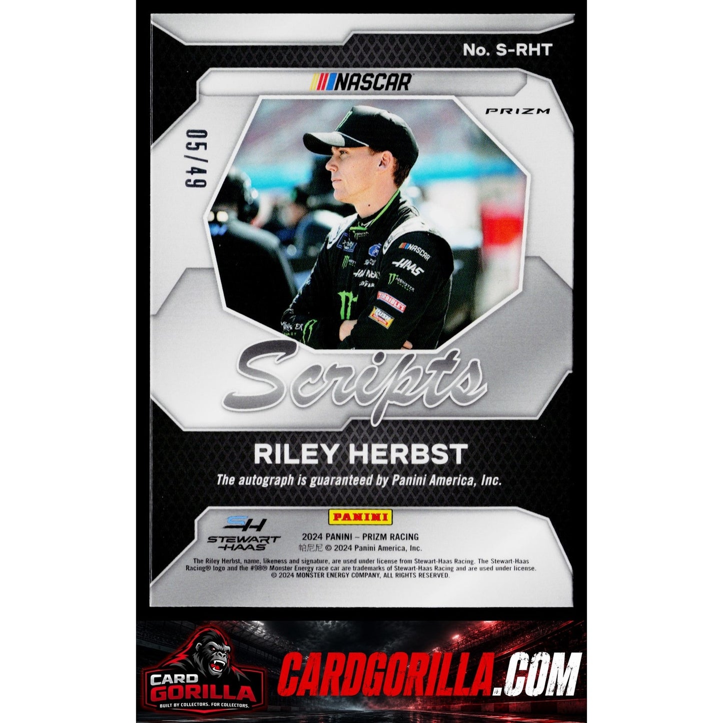 2024 Panini Prizm #S-RHT Riley Herbst Scripts Blue #/49