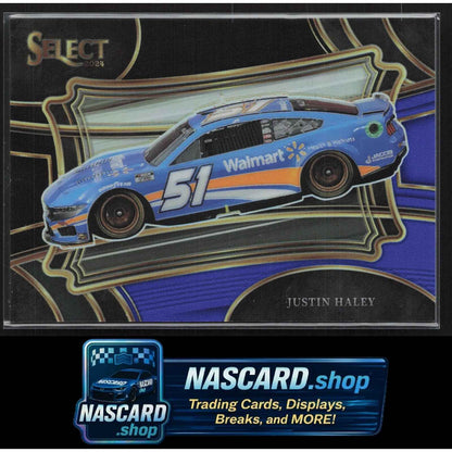2024 Panini Select #128 Justin Haley Black and Blue Prizms #/49