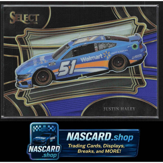 2024 Panini Select #128 Justin Haley Black and Blue Prizms #/49