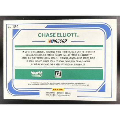 2026 Panini Donruss NASCAR Racing Chase Elliott Rides Carolina Blue Laser /99