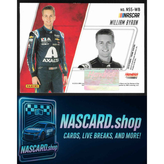 2019 Panini Prime William Byron NASCAR Shadowbox Signatures Car Number #/99