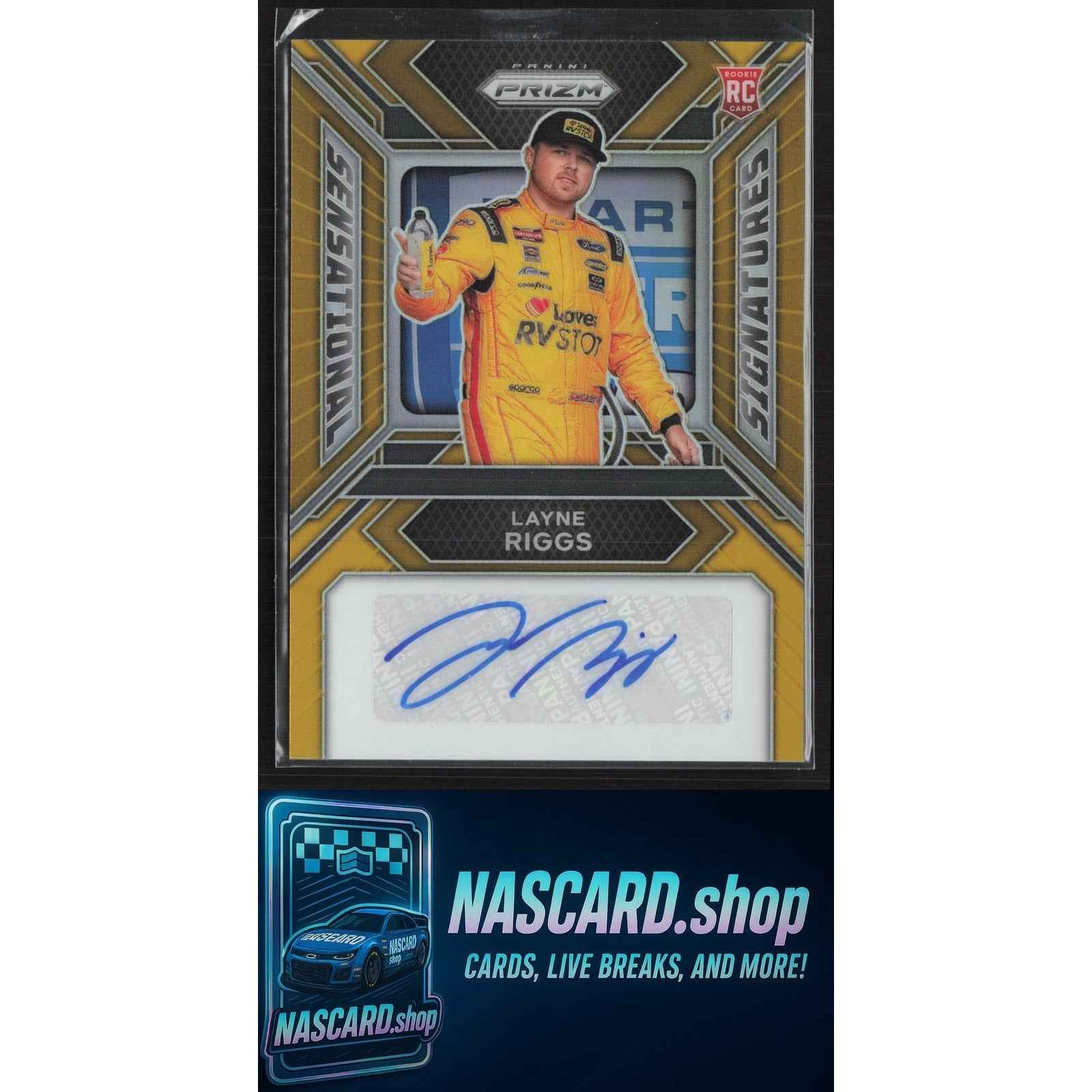 2024 Panini Prizm #SS-LRS Layne Riggs Sensational Signatures Gold #/10