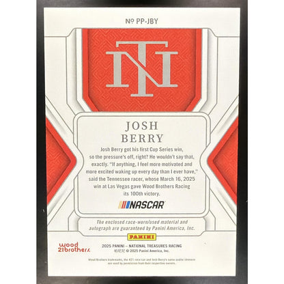 2025 Panini National Treasures Josh Berry #5 Premium Patches Red FOTL 8/11 MEM