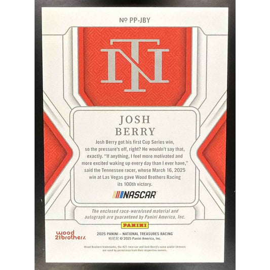 2025 Panini National Treasures Josh Berry #5 Premium Patches Red FOTL 8/11 MEM